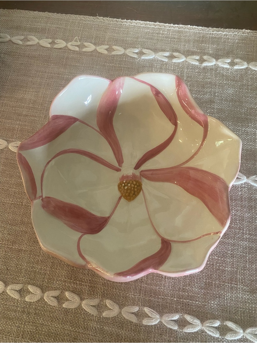 Portmeirion Pink and White Magnolia Dessert Bowl
